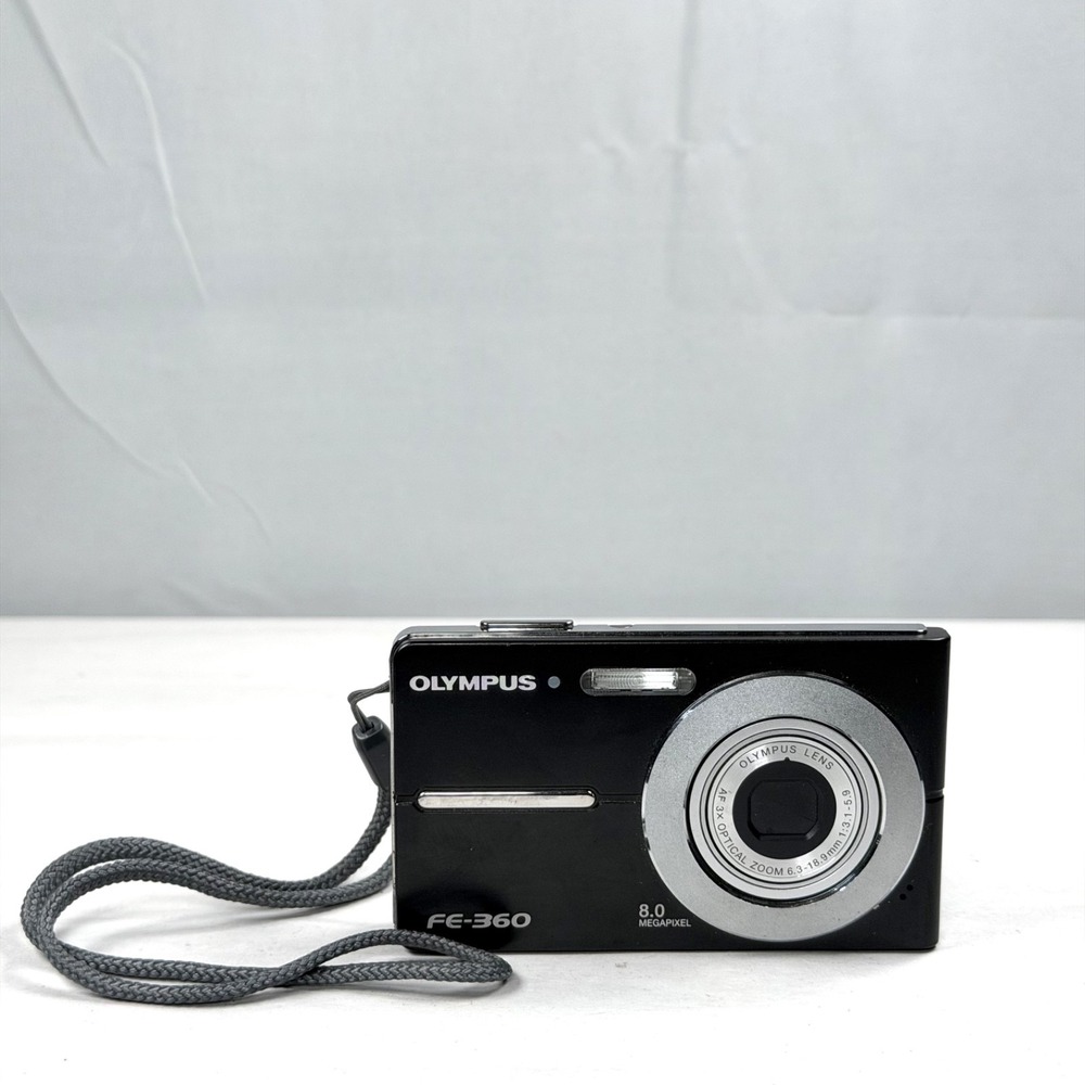 Olympus FE-360 8MP Digital Camera Black with Battery / Tested / Working